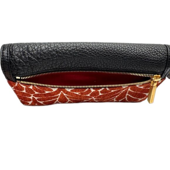 Hammitt AJ Crossbody Clutch Texas Tapestry Black Leather Removable Strap - Picture 8 of 14